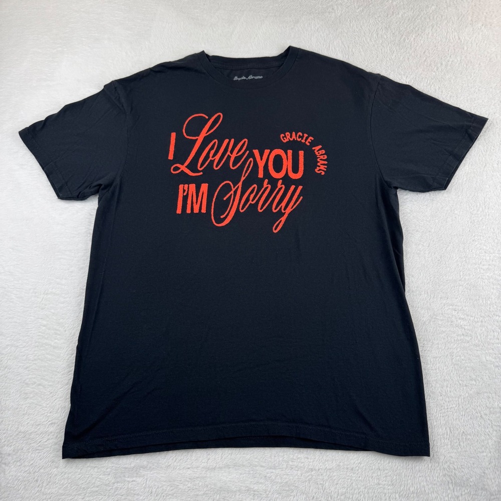 Gracie Abrams T-Shirt Mens Large Black I‎ Love You I'm Sorry Puff Print Graphic